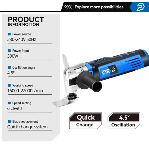 Multifunction Tool Oscillating Multi-Tools Variable Speed Renovator Electric Home Decoration Trimmer Electric Saw by PROSTORMER - Image 2