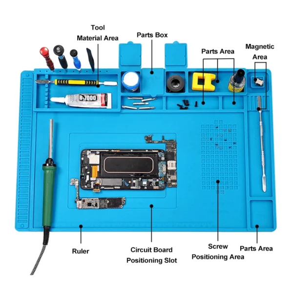 ESD Heat Insulation Soldering Resistance High Temperature Insulation Pad With Magnet Silicone Welding Working Mat By PROSTORMER - Image 3