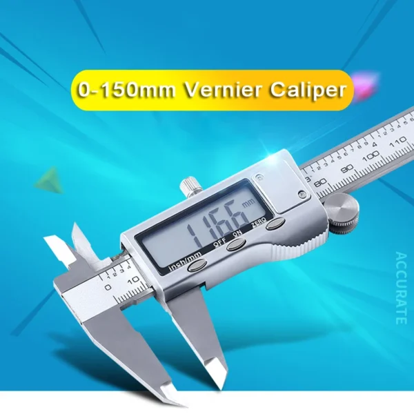 0-150mm Stainless Steel/Plastic Vernier Caliper LCD Digital Caliper 6 inch Instrument Depth Measuring Tools by PROSTORMER - Image 6
