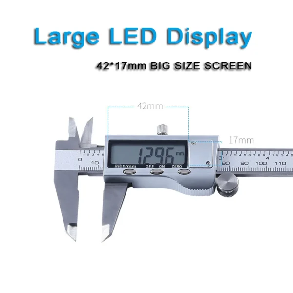 0-150mm Stainless Steel/Plastic Vernier Caliper LCD Digital Caliper 6 inch Instrument Depth Measuring Tools by PROSTORMER - Image 3