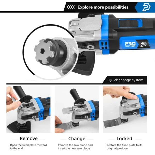 Multifunction Tool Oscillating Multi-Tools Variable Speed Renovator Electric Home Decoration Trimmer Electric Saw by PROSTORMER - Image 4