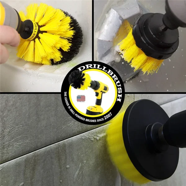 3Pcs/Set Electric Scrubber Brush Drill Brush Kit Plastic Round Cleaning Brush for Carpet Glass Car Tires BIY Bits by PROSTORMER - Image 6