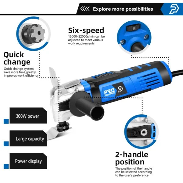Multifunction Tool Oscillating Multi-Tools Variable Speed Renovator Electric Home Decoration Trimmer Electric Saw by PROSTORMER - Image 3