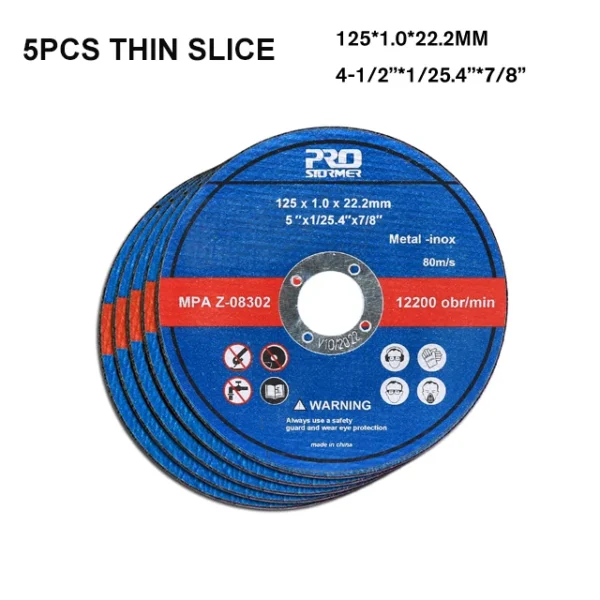 PROSTORMER 1mm/3mm 115mm/125MM Grinding Wheel Slice 5 Pieces Suitable for 20V Cordless Electric Angle Grinder - Image 4