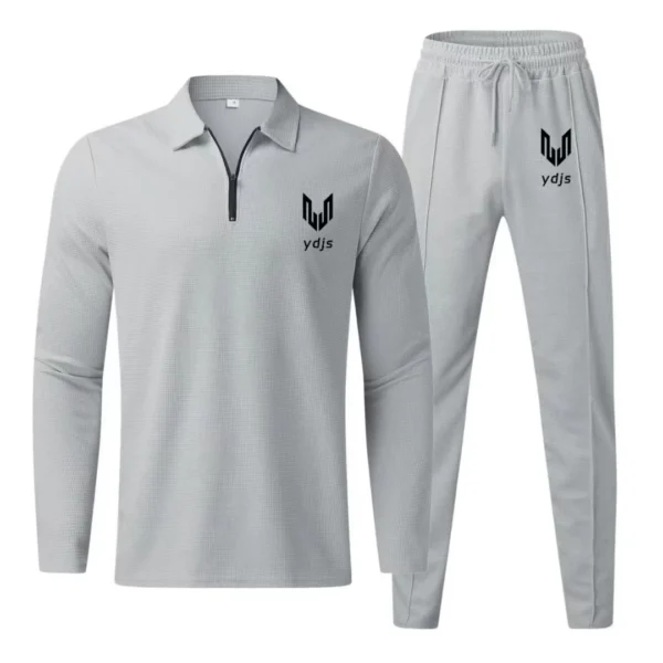 Spring new European and American men's leisure running fitness sports European code long sleeve trousers two sets of men's suit