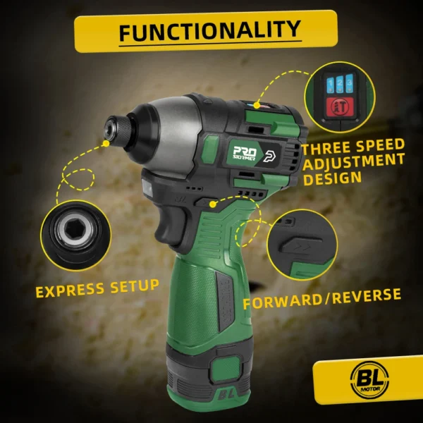140NM Brushless Electric Screwdriver 17V Cordless Drill Screw 1500mAh Battery Rechargeable Hexagon Power Tools by PROSTORMER - Image 5