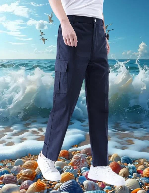 2025 men's casual overalls men's cotton multi-pocket loose version of high-quality durable wear-resistant pants anti-ironing pan - Image 2