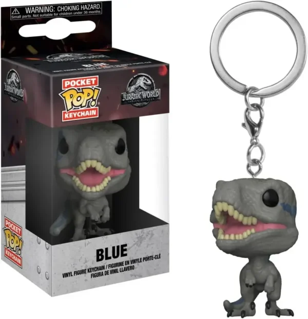 FUNKO POP Keychain Toy Jurassic World T.REX VELOCIRAPTOR BLUE Vinyl Figure Pocket Pop Keychain Collection Gifts Toys Pendants - Image 2