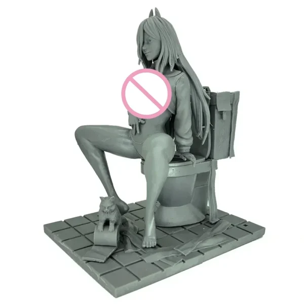 Toilet Sitting Position Girl Figure 1/18 Resin Model Kit Unpainted Plastic Model Kit A279 - Image 2