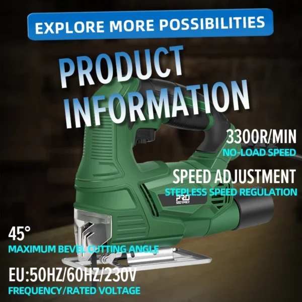 500W Jigsaw Variable Speed Electric Saw 220 V for Woodworking Home DIY Power tools with Metal Base by Prostormer - Image 4