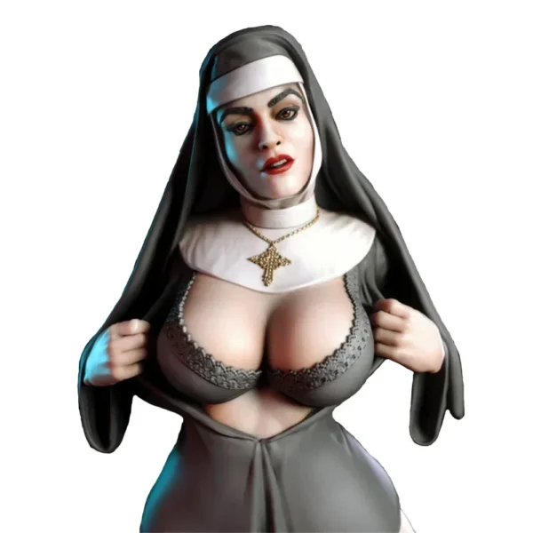 1/24 Miniature Resin Figure Model Kit 75mm Sexy Nun Statue Modelling Unpainted Kits Diy Toys A118 - Image 5