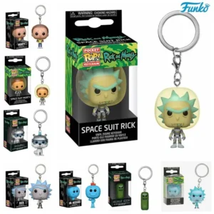 FUNKO POP Pickle Rick and Morty Snow Ball HOLOGRAM Space Suit Rick CLONE Keychain Kid Toys Mr. Meeseeks Snowball Gift