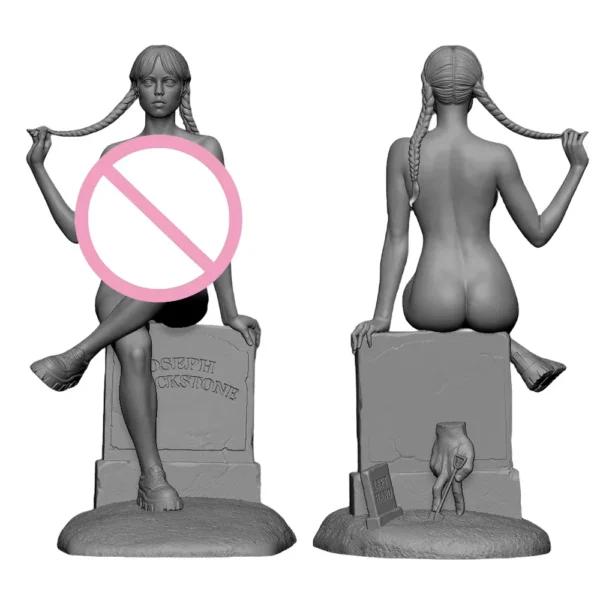 Jia Ling Bao Girl With Braids Figure Miniature Model 1:24 Resin Model Kit Unpainted Plastic Model Kit A434 - Image 2