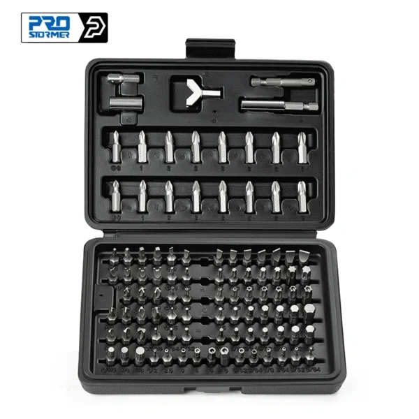 100pcs Screwdriver Bit Set CR-V Steel Hex Key Security Chrome Vanadium Phillips Slotted Tri-Wing Repair Hand Tool Kit By PROSTO