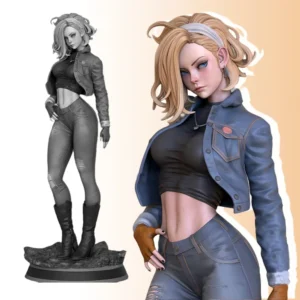Anime Figure Android 18 Resin Figure Miniature 1:16 Resin Model Kit Unpainted Plastic Model Kit A442