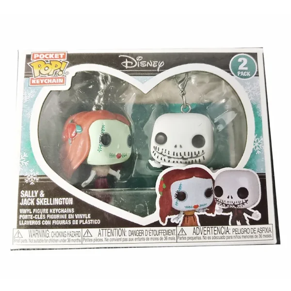 Funko POP DISNEY 2 Pack the Nightmare before Christmas Sally & Jack Vinyl Figure Pocket Pop Keychain Collection Model Toys - Image 3