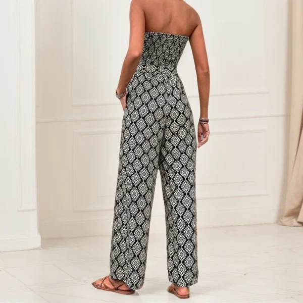 Sexy Strapless Jumpsuits For Woman Korean Style Sleeveless Shoulder Backless Pocket Wrapped Chest High Waist Lace-Up Jumpsuits - Image 4