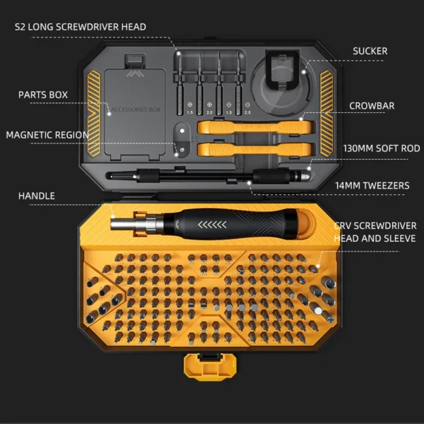 145 in 1 multi-function screwdriver tool set Precise Drill Bit Screwdriver Household Mobile Phone Computer Repair Tool - Image 4