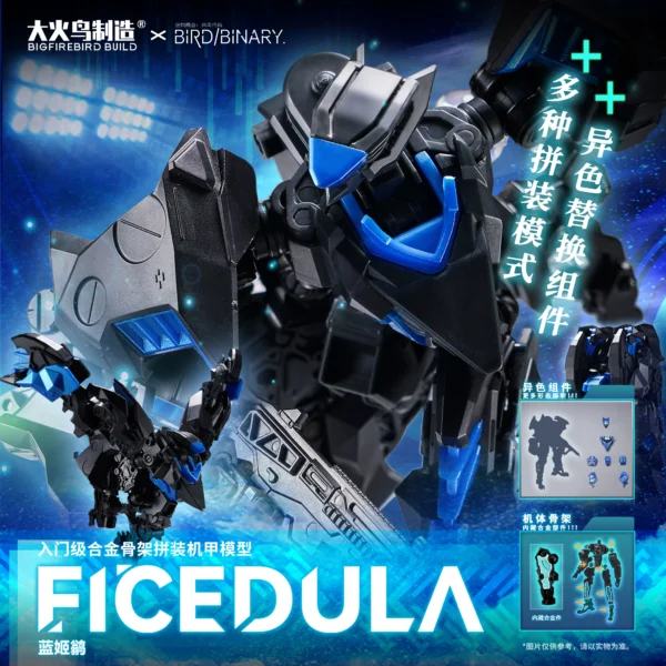 BigFireBird Build Bird/Binary Model Kit Ficedula Assembly Action Figures Collection Plastic Model Robot Figurine Hobby Toy Gift - Image 6