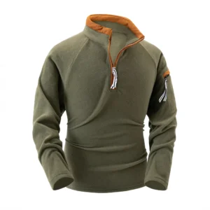 Cross-border men's new stand collar half zipper Long sleeve Tactical arm zipper Hoodie pullover sports casual men's wear