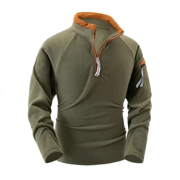 Cross-border men's new stand collar half zipper Long sleeve Tactical arm zipper Hoodie pullover sports casual men's wear