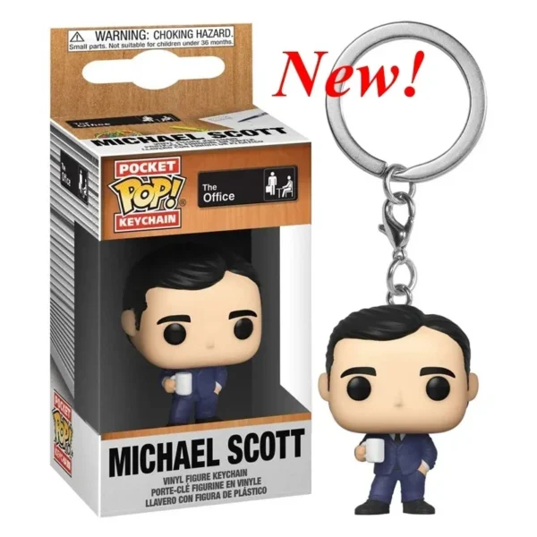 FUNKO POP The Office Keychain Christmas Michael Scott Walmart SCHRUTE Darryl Kevin Vinyl Figure Keychain Pendants Keyring Toys - Image 2