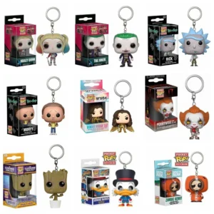 FUNKO POP Guardians of the Galaxy Grooted Rick Keychain Toy Suicide Squad Alien Vinyl Action Figures Toys L01 Kid Gift