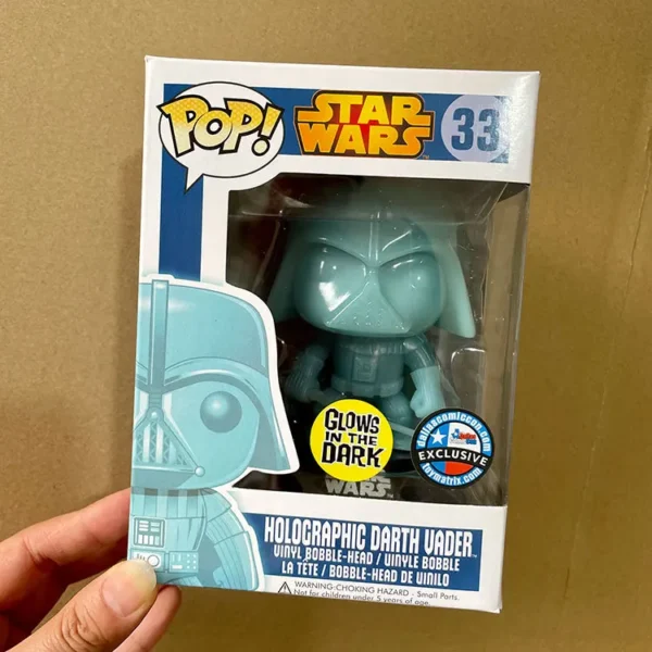 Funko Pop Star Wars Holocraphic Darth Vader 33# Collection Vinyl Figure Toys Glows in the Dark Exclusive Bobble-head Model Toys - Image 5