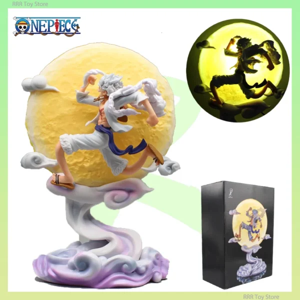 28cm One Piece Luffy Figure Nika Luffy Anime Figures With Moon Light Gear 5 Luffy Figurine PVC In Stock Statue Model Toys Gifts