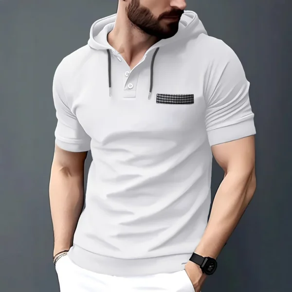 Europe and the United States cross-border 2025 summer new short-sleeved POLO shirt hoodie men's casual sports polo shirt - Image 2