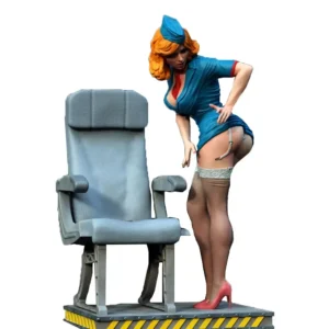 1:24 Stewardess Resin Model Kit Unpainted DIY Assembly Airplane Business Class Cabin Crew Collectible Figure Custom Parts (A148)
