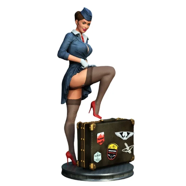 Stewardess 1:24 Unpainted Resin Model Kit - Airplane Cabin Crew Miniature Figure for Diorama, DIY Craft & Collectors (A732) - Image 3