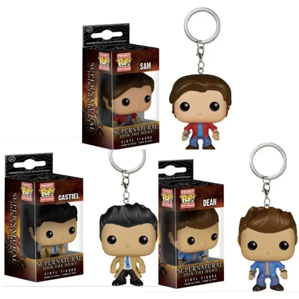 FUNKO POP Supernatural 2024 New Character Castiel with Wing Sam KEYCHAIN Toy Dean Vinyl Figure Collection Pocket Key Chain Toys - Image 2