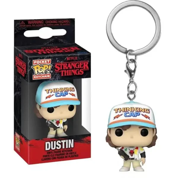 FUNKO Dustin Barb ELEVEN with Eggos Demogorgon Keychain Toys Figure Collectible Model Vinyl Dolls Keyring Toy - Image 3