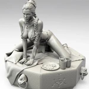 Leia Slave 75mm Resin Model Kit 1/24 Scale Unpainted DIY Hobby Kit Collectible Figure Anime Statue A132