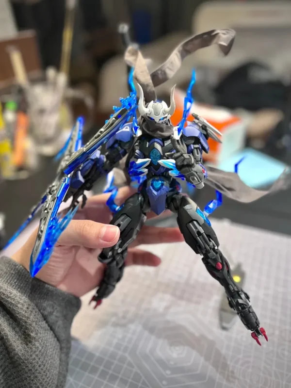 HEMOXIAN MG 1/100 Scale Lone Shadow Assembly Model Kit 19CM With 4 Head Mask OVER ZERO Action FIgure Robot Plastic Model Toy - Image 5