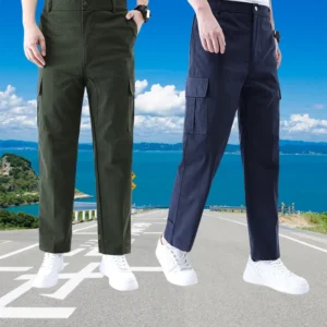 2025 men's casual overalls men's cotton multi-pocket loose version of high-quality durable wear-resistant pants anti-ironing pan