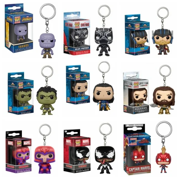 Funko Pop Captain America Inro Man Deadpool Spider Man Thanos Thor Keychain Toys Vinyl Doll Collectible Toy Figure Kid Gift l03 - Image 4