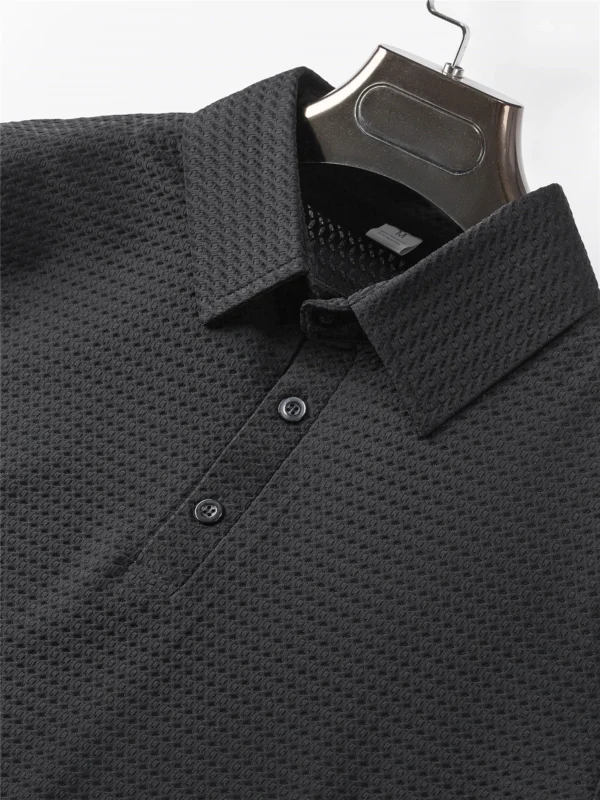 Summer T-shirt net ice silk breathable Short sleeve men's shirt collar solid Polo shirt Half sleeve men's clothing - Image 6