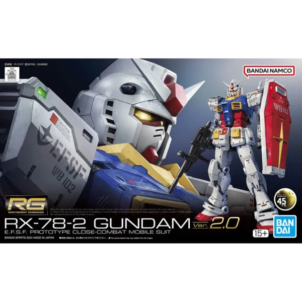 Original Bandai RG 1/144 RX-78-2 Ver 2.0 Model Kit Collection Assembly Action Figures Robot Figurine Plastic Model Kids Toy Gift - Image 2