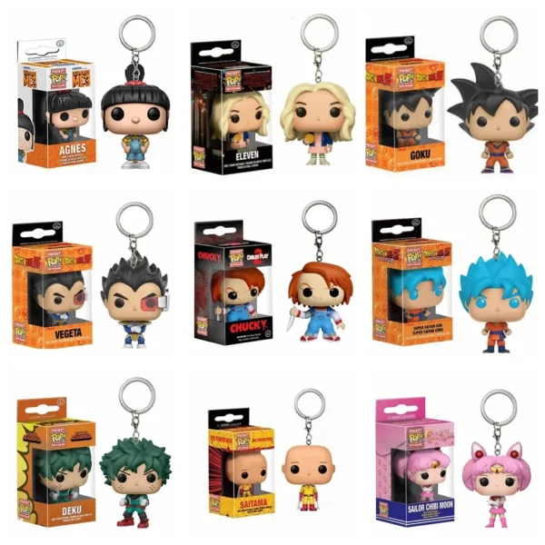 FUNKO POP Frozen Keychain Toy Story Wall-E Minions Dragon Ball Naruto One Piece Action Figure Toy L02 Kids Gifts - Image 3