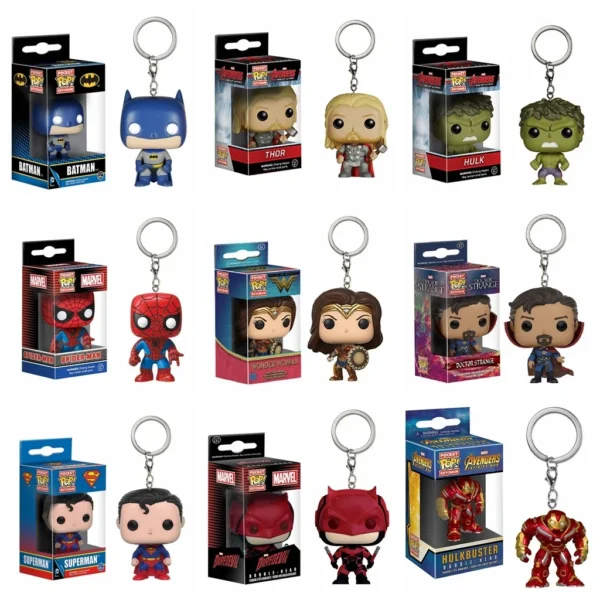 Funko Pop Captain America Inro Man Deadpool Spider Man Thanos Thor Keychain Toys Vinyl Doll Collectible Toy Figure Kid Gift l03 - Image 5