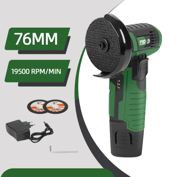 12V Mini Angle Grinder Cordless Polishing Machine 1500mAh 19500RPM Cutting Grinding Electric Power Tools by PROSTORMER - Image 2