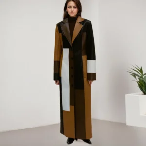 Office Lady Commute Coats Intellectual Wind Single Button Turn-down Collar Patchwork Long Sleeve Slim Long Trench For Women