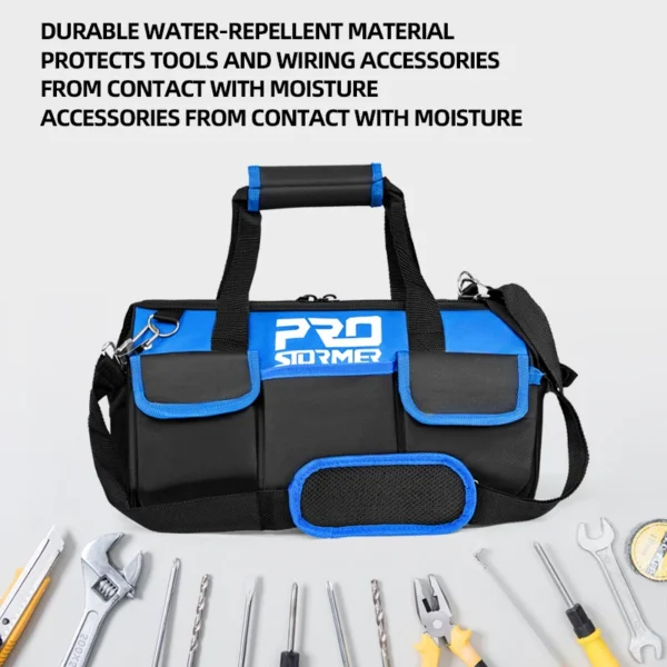 16/18inch Waterproof Tool Bag with Bag Shoulder Strap Belt Electrician Portable Working Tools Storage Bags By PROSTORMER - Image 6
