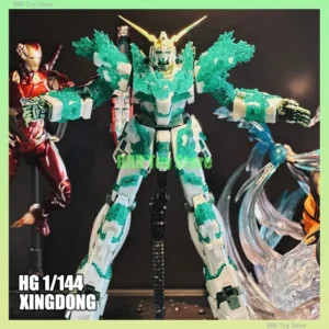 XINGDONG XD HG 1/144 Unicorn Luminous Crystal Body Assembly Model Kit Action Figures Robot Plastic Model Kits Kids Toys Gifts