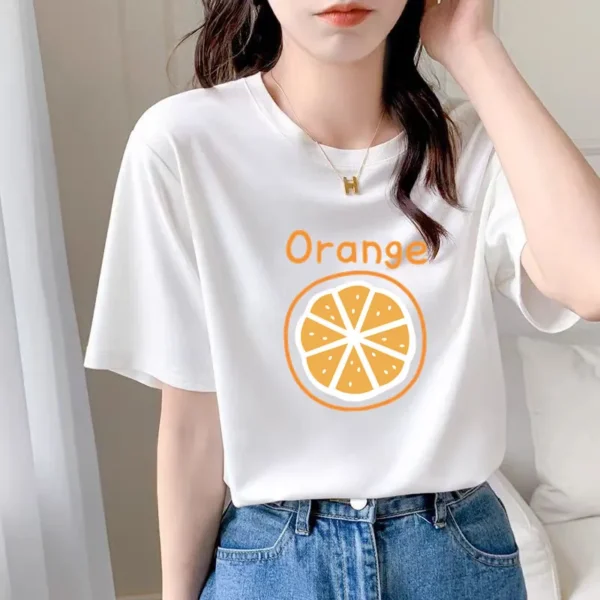 Fashion Women T-Shirts Comfortable O-neck Short Sleeve Pullover Basics Casual Loose Top Tees Harajuku Y2k Short Sleeve Girl Tops - Image 4