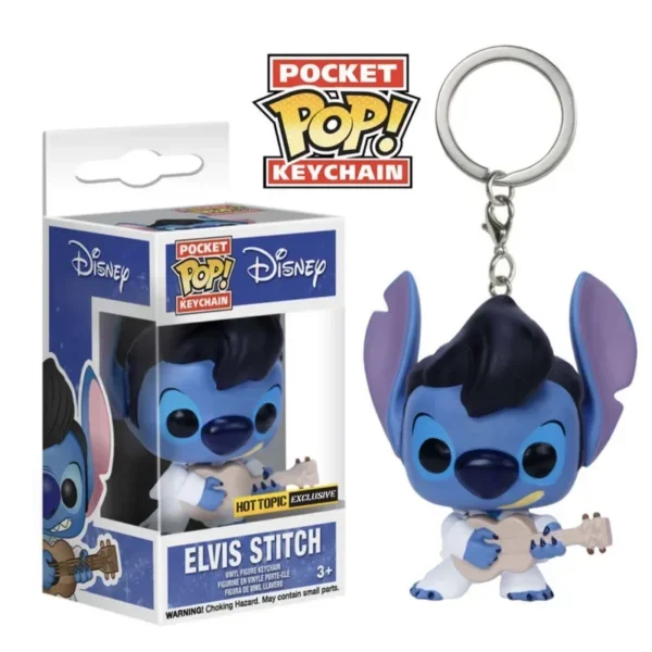 FUNKO POP Disney HULA STITCH ELVIS SLEEPING STITCH IN BATHTUB Summer STITCH Keychain Toy TIKI STITCH LILO SCRUMP Keyring Toys - Image 4