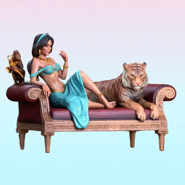 Jia Ling Bao 1:18 Jasmine Figure Miniature Model Kit - Resin & Plastic Unpainted DIY Assembly, Collectible Toy for Adults (A665)