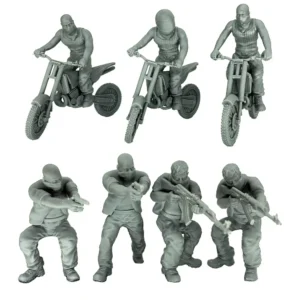 Biker Gang 1/35 Resin Figure Unpainted Model Kit 54mm Figures Miniature A300